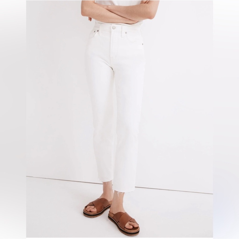 Madewell Women's Cream Straight Leg Jeans